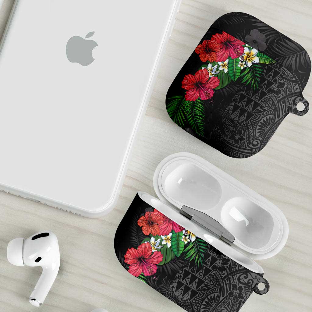 Hawaiian Tropical Plants AirPods Case Kakau Tattoo and Polynesian Pattern Half Black Color LT03 - Polynesian Pride