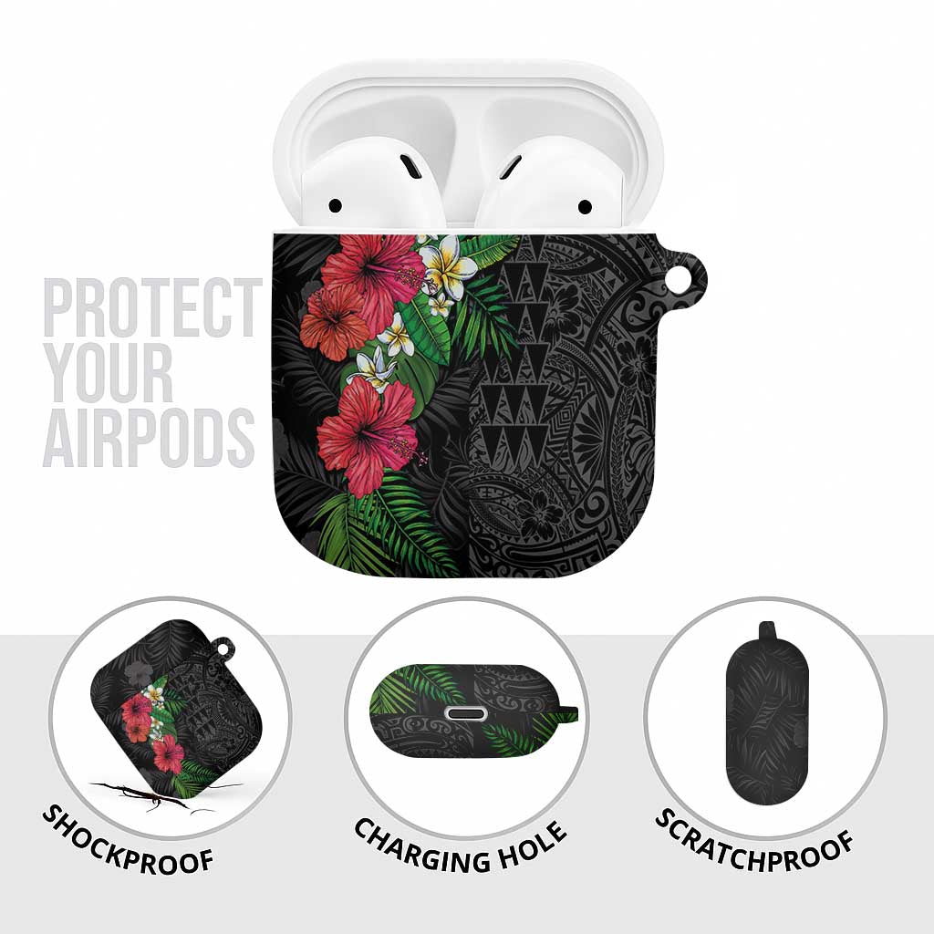 Hawaiian Tropical Plants AirPods Case Kakau Tattoo and Polynesian Pattern Half Black Color LT03 - Polynesian Pride