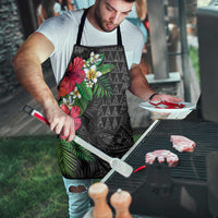 Hawaiian Tropical Plants Apron Kakau Tattoo and Polynesian Pattern Half Black Color LT03 - Polynesian Pride