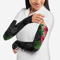Hawaiian Tropical Plants Arm Sleeves Kakau Tattoo and Polynesian Pattern Half Black Color LT03 - Polynesian Pride