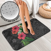 Hawaiian Tropical Plants Bathroom Set Kakau Tattoo and Polynesian Pattern Half Black Color LT03 - Polynesian Pride