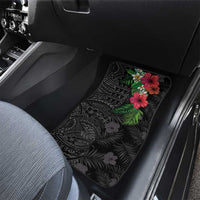 Hawaiian Tropical Plants Car Mats Kakau Tattoo and Polynesian Pattern Half Black Color LT03 - Polynesian Pride
