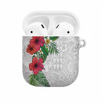 Hawaiian Tropical Plants AirPods Case Kakau Tattoo and Polynesian Pattern Half White Color LT03 White - Polynesian Pride