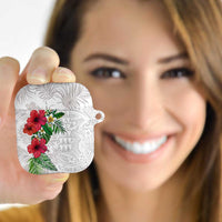 Hawaiian Tropical Plants AirPods Case Kakau Tattoo and Polynesian Pattern Half White Color LT03 - Polynesian Pride