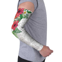 Hawaiian Tropical Plants Arm Sleeves Kakau Tattoo and Polynesian Pattern Half White Color LT03 - Polynesian Pride