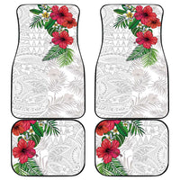 Hawaiian Tropical Plants Car Mats Kakau Tattoo and Polynesian Pattern Half White Color LT03 - Polynesian Pride