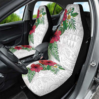 Hawaiian Tropical Plants Car Seat Cover Kakau Tattoo and Polynesian Pattern Half White Color LT03 - Polynesian Pride
