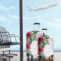 Hawaiian Tropical Plants Luggage Cover Kakau Tattoo and Polynesian Pattern Half White Color LT03 - Polynesian Pride