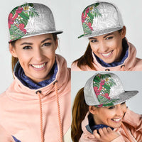 Hawaiian Tropical Plants Mesh Trucker Cap Kakau Tattoo and Polynesian Pattern Half Black White LT03 - Polynesian Pride