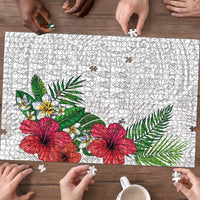 Hawaiian Tropical Plants Puzzle Kakau Tattoo and Polynesian Pattern Half White Color LT03 - Polynesian Pride