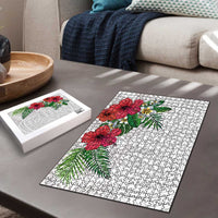 Hawaiian Tropical Plants Puzzle Kakau Tattoo and Polynesian Pattern Half White Color LT03 - Polynesian Pride