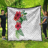 Hawaiian Tropical Plants Quilt Kakau Tattoo and Polynesian Pattern Half White Color LT03 - Polynesian Pride