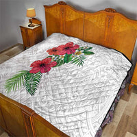 Hawaiian Tropical Plants Quilt Kakau Tattoo and Polynesian Pattern Half White Color LT03 - Polynesian Pride