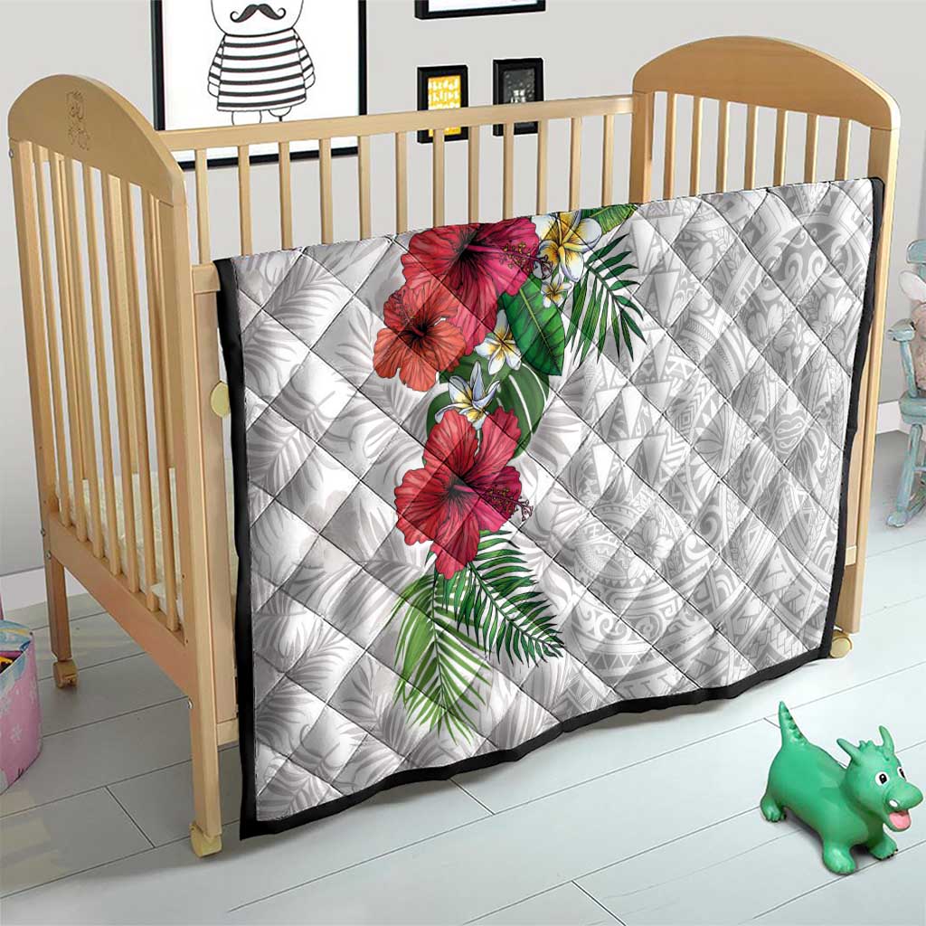 Hawaiian Tropical Plants Quilt Kakau Tattoo and Polynesian Pattern Half White Color LT03 - Polynesian Pride