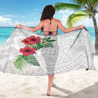 Hawaiian Tropical Plants Sarong Kakau Tattoo and Polynesian Pattern Half White Color LT03 - Polynesian Pride