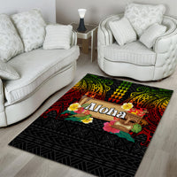 Hawaiian Elements and Polynesian Tattoo Area Rug