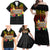 Hawaii Pan-Pacific Festival Family Matching Off Shoulder Maxi Dress and Hawaiian Shirt Hawaiian Elements and Polynesian Tattoo