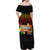 Hawaii Pan-Pacific Festival Family Matching Off Shoulder Maxi Dress and Hawaiian Shirt Hawaiian Elements and Polynesian Tattoo