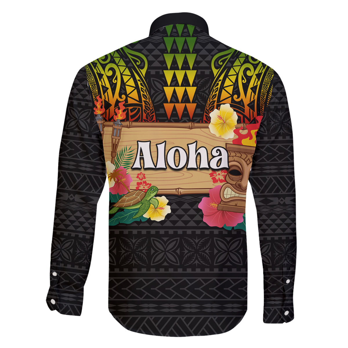 Hawaiian Elements and Polynesian Tattoo Family Matching Tank Maxi Dress and Hawaiian Shirt LT03 - Polynesian Pride