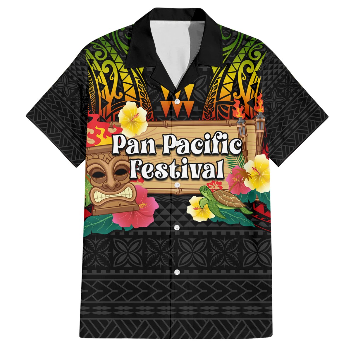 Hawaiian Elements and Polynesian Tattoo Hawaiian Shirt LT03 Black - Polynesian Pride