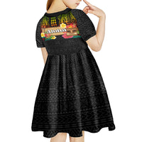Hawaii Pan-Pacific Festival Kid Short Sleeve Dress Hawaiian Elements and Polynesian Tattoo