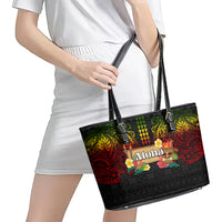 Hawaiian Elements and Polynesian Tattoo Leather Tote Bag LT03 - Polynesian Pride