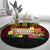 Hawaiian Elements and Polynesian Tattoo Round Carpet