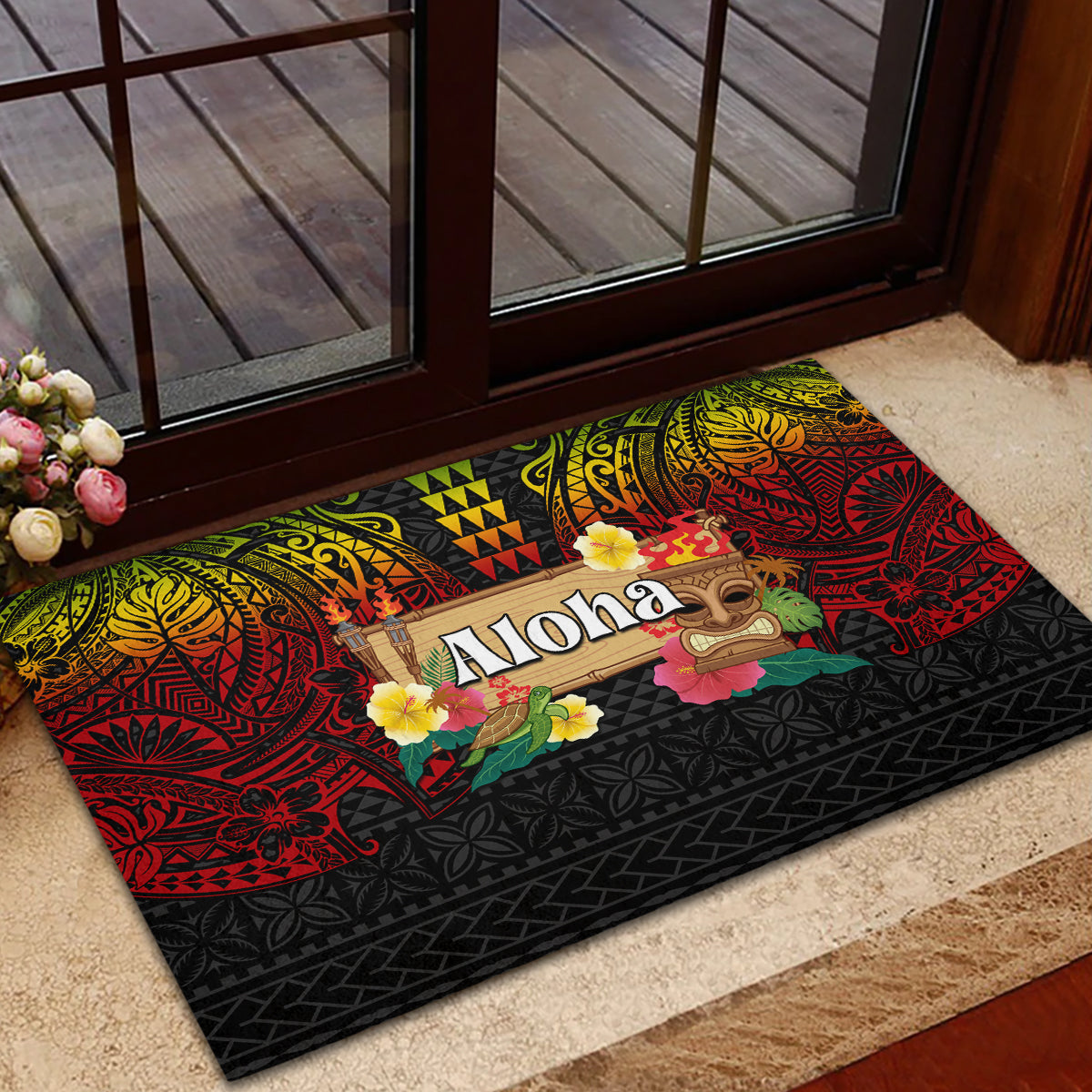 Hawaiian Elements and Polynesian Tattoo Rubber Doormat LT03 - Polynesian Pride