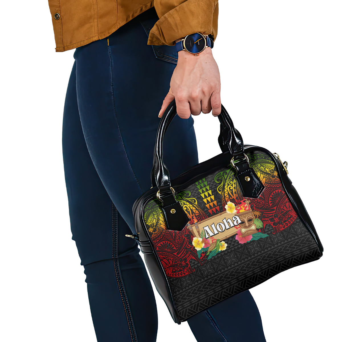 Hawaiian Elements and Polynesian Tattoo Shoulder Handbag LT03 - Polynesian Pride
