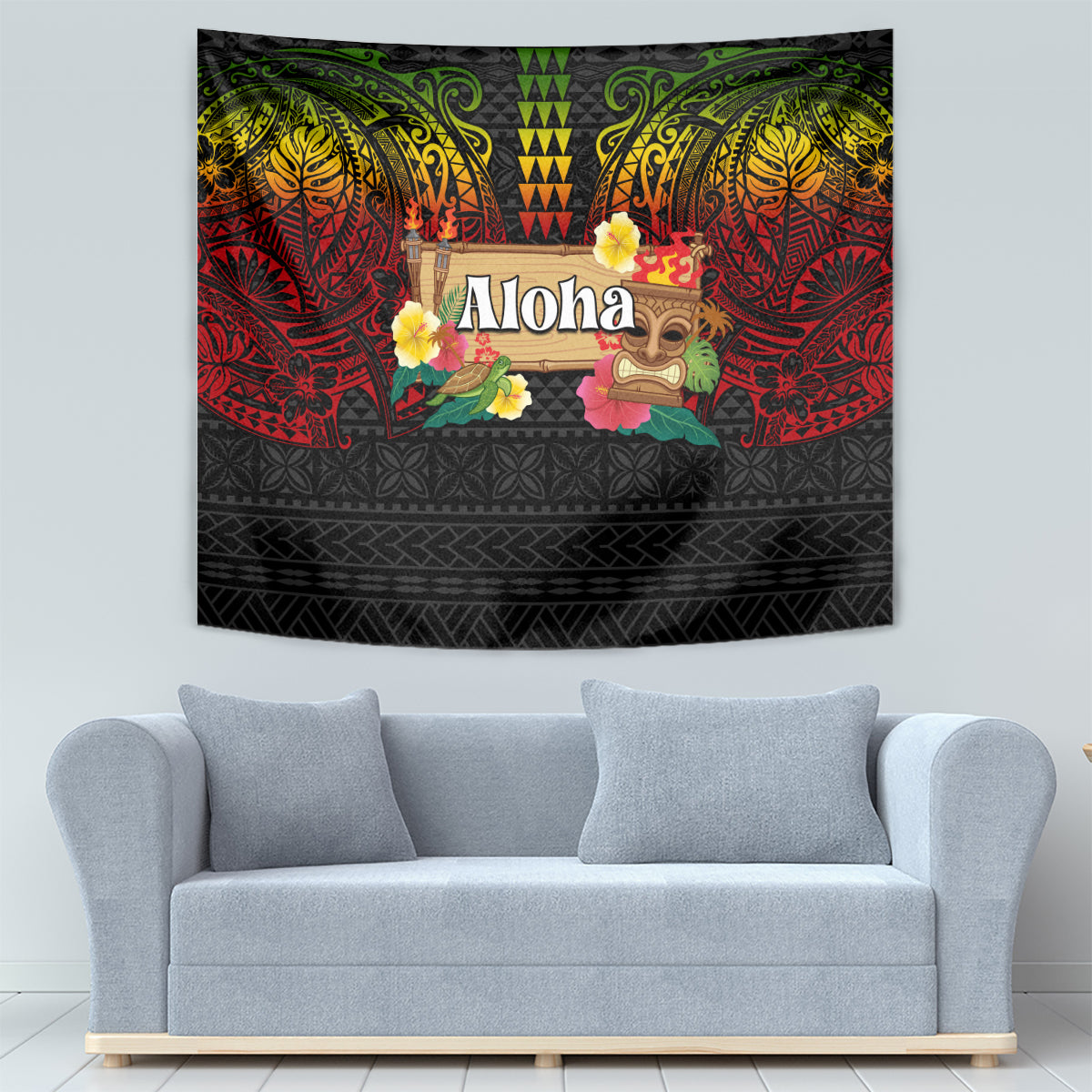 Hawaiian Elements and Polynesian Tattoo Tapestry LT03 - Polynesian Pride