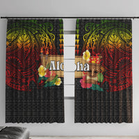 Hawaiian Elements and Polynesian Tattoo Window Curtain LT03 With Hooks Black - Polynesian Pride