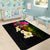 Hawaii Plumeria Area Rug Polynesian Tattoo and Hibiscus