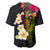 Hawaii Plumeria Baseball Jersey Polynesian Tattoo and Hibiscus