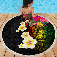 Hawaii Plumeria Beach Blanket Polynesian Tattoo and Hibiscus LT03 - Polynesian Pride