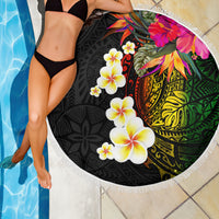 Hawaii Plumeria Beach Blanket Polynesian Tattoo and Hibiscus LT03 - Polynesian Pride