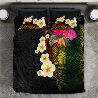 Hawaii Plumeria Bedding Set Polynesian Tattoo and Hibiscus LT03 Black - Polynesian Pride