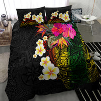 Hawaii Plumeria Bedding Set Polynesian Tattoo and Hibiscus LT03 - Polynesian Pride