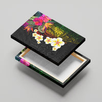 Hawaii Plumeria Canvas Wall Art Polynesian Tattoo and Hibiscus LT03 - Polynesian Pride