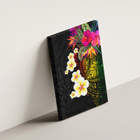 Hawaii Plumeria Canvas Wall Art Polynesian Tattoo and Hibiscus LT03 - Polynesian Pride