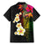 Hawaii Plumeria Family Matching Mermaid Dress and Hawaiian Shirt Polynesian Tattoo and Hibiscus