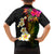 Hawaii Plumeria Family Matching Off Shoulder Short Dress and Hawaiian Shirt Polynesian Tattoo and Hibiscus