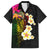 Hawaii Plumeria Family Matching Off Shoulder Short Dress and Hawaiian Shirt Polynesian Tattoo and Hibiscus