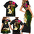 Hawaii Plumeria Family Matching Short Sleeve Bodycon Dress and Hawaiian Shirt Polynesian Tattoo and Hibiscus