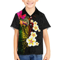 Hawaii Plumeria Hawaiian Shirt Polynesian Tattoo and Hibiscus LT03 - Polynesian Pride