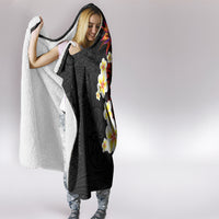 Hawaii Plumeria Hooded Blanket Polynesian Tattoo and Hibiscus LT03 - Polynesian Pride