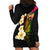 Hawaii Plumeria Hoodie Dress Polynesian Tattoo and Hibiscus