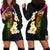 Hawaii Plumeria Hoodie Dress Polynesian Tattoo and Hibiscus