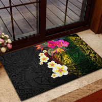 Hawaii Plumeria Rubber Doormat Polynesian Tattoo and Hibiscus LT03 - Polynesian Pride