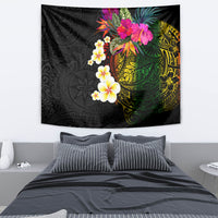 Hawaii Plumeria Tapestry Polynesian Tattoo and Hibiscus LT03 - Polynesian Pride