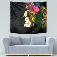 Hawaii Plumeria Tapestry Polynesian Tattoo and Hibiscus LT03 - Polynesian Pride